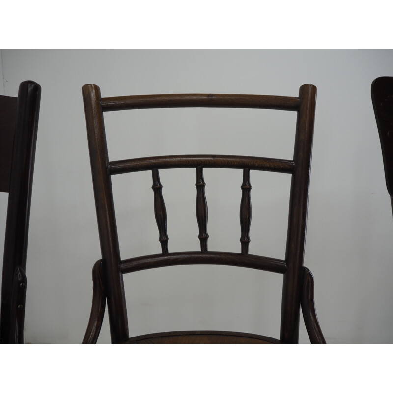 Set van 4 vintage Thonet stoelen, 1920