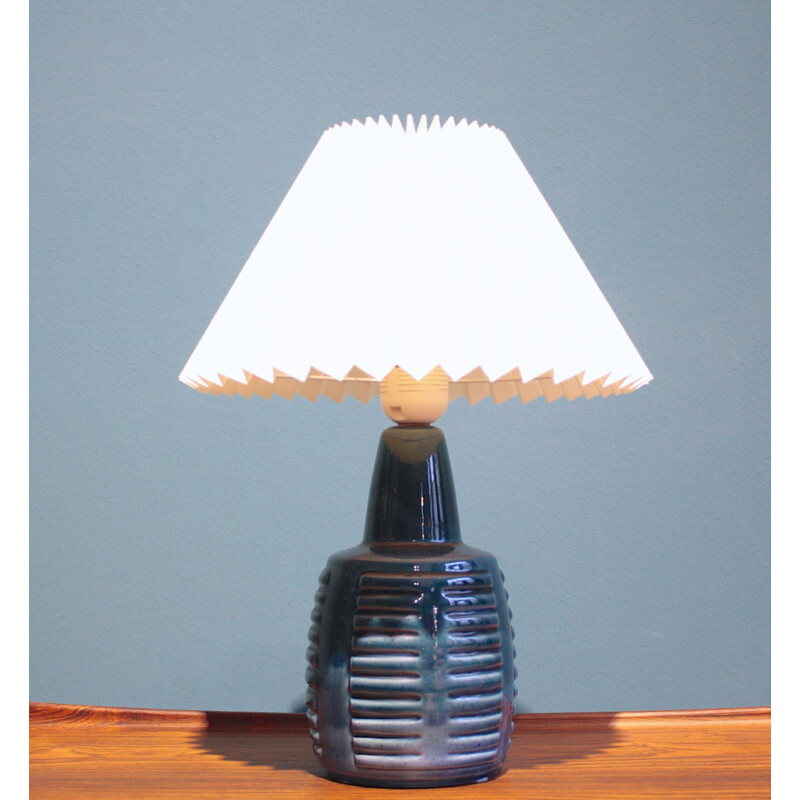 Lampe de table danoise Soholm en céramique bleu, Einar JOHANSEN - 1960