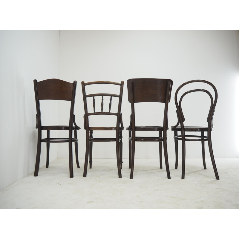 Set van 4 vintage Thonet stoelen, 1920