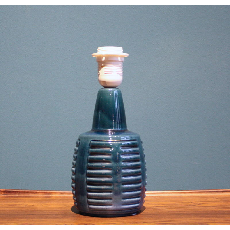 Lampe de table danoise Soholm en céramique bleu, Einar JOHANSEN - 1960