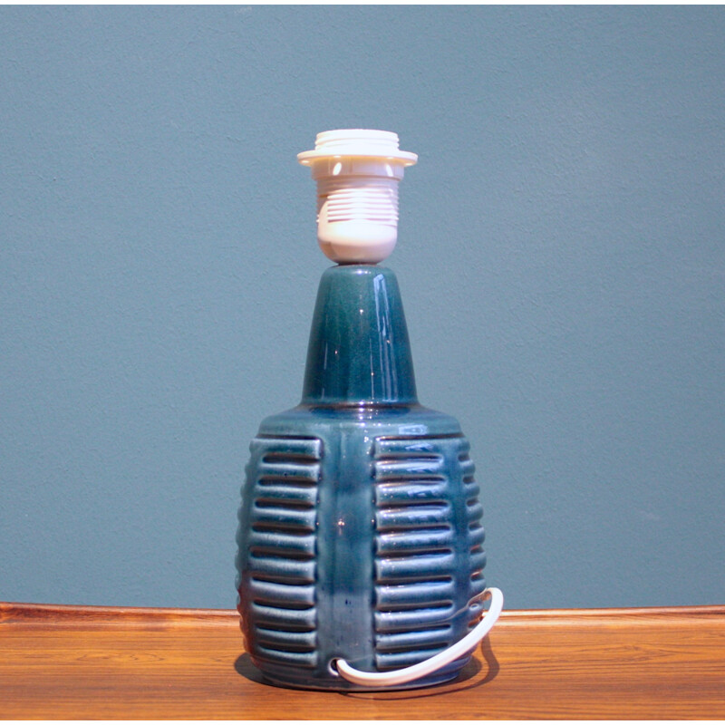 Danish Soholm table lamp in blue ceramic, Einar JOHANSEN - 1960s