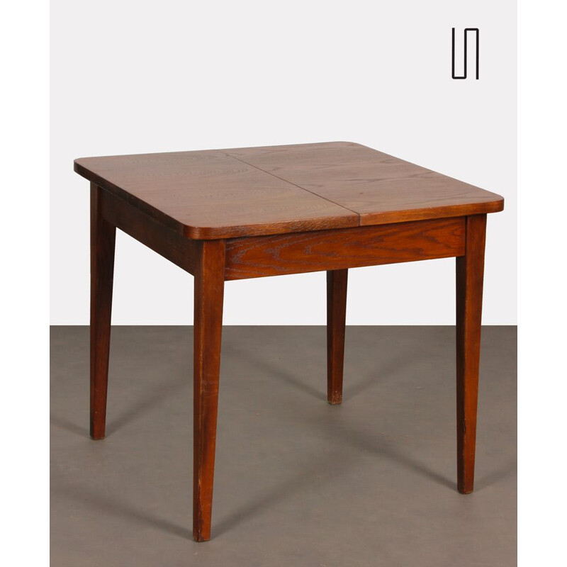 Vintage table with integrated extension, Czech Republic 1960