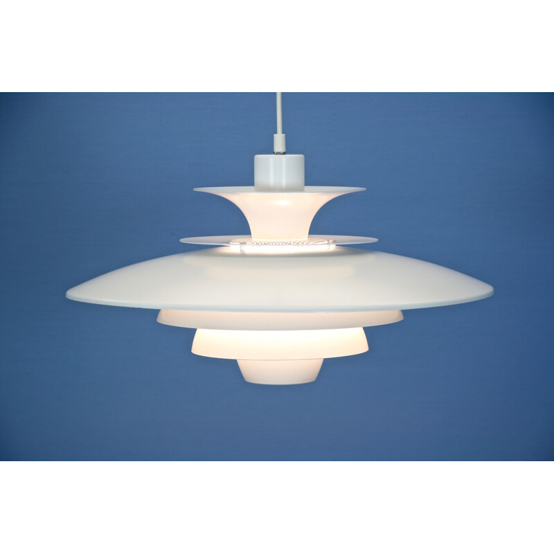 Danish vintage pendant lamp in white, 1970s