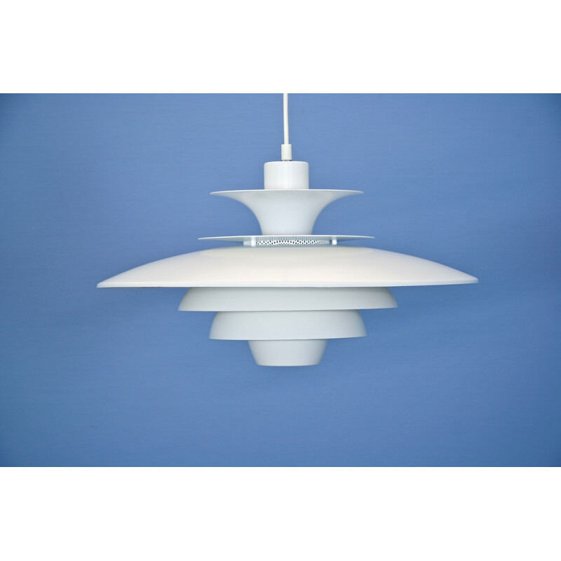 Danish vintage pendant lamp in white, 1970s