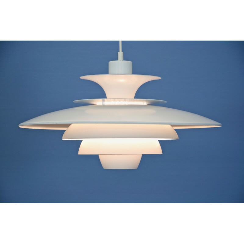 Danish vintage pendant lamp in white, 1970s