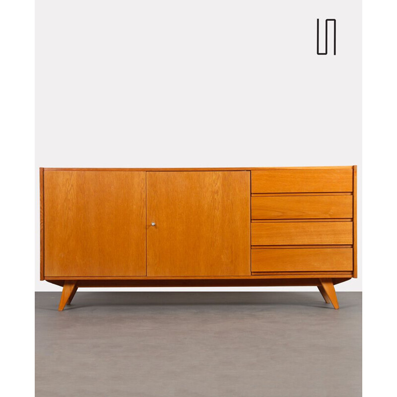 Vintage oakwood sideboard model U-460 by Jiroutek for Interier Praha, 1960