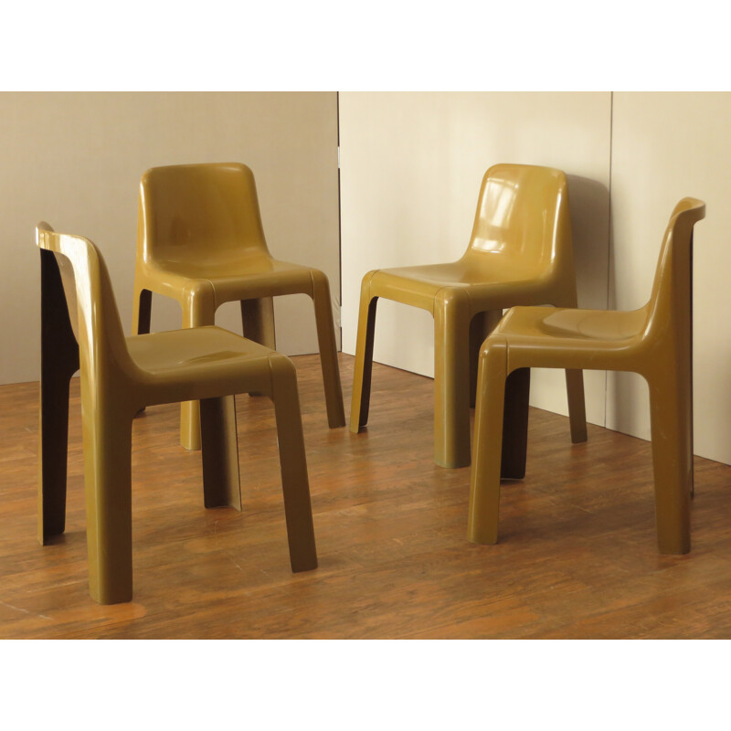 French set of 4 chairs, Marc BERTHIER - 1970s