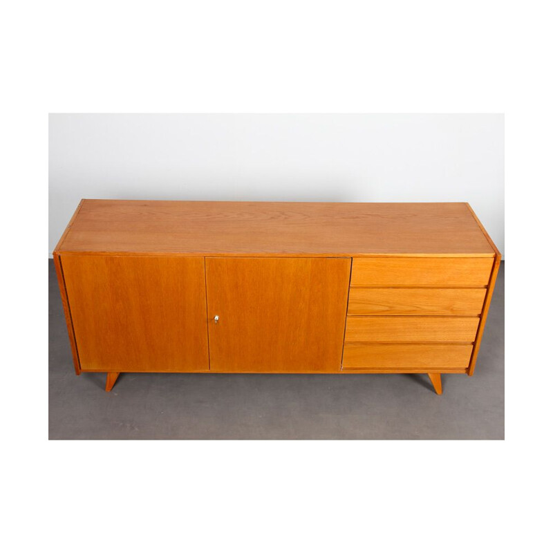 Vintage oakwood sideboard model U-460 by Jiroutek for Interier Praha, 1960