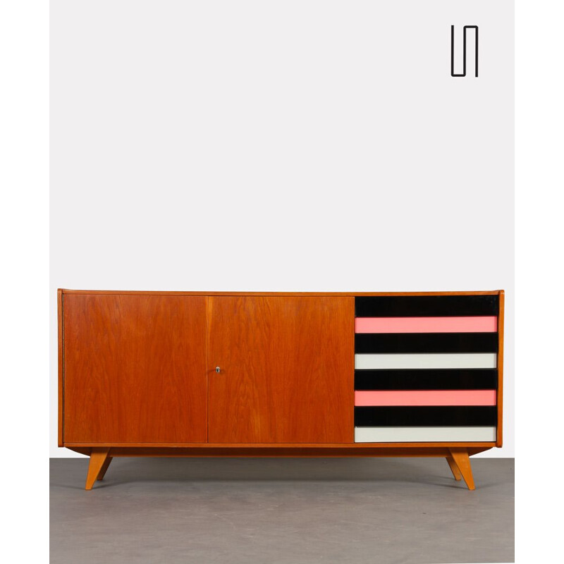 Vintage oakwood sideboard model U-460 by Jiri Jiroutek, 1960