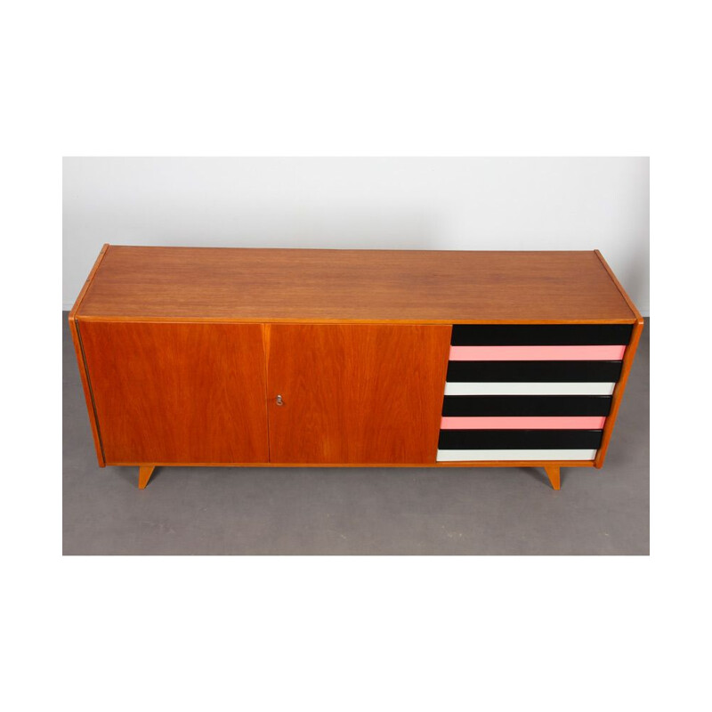 Vintage oakwood sideboard model U-460 by Jiri Jiroutek, 1960