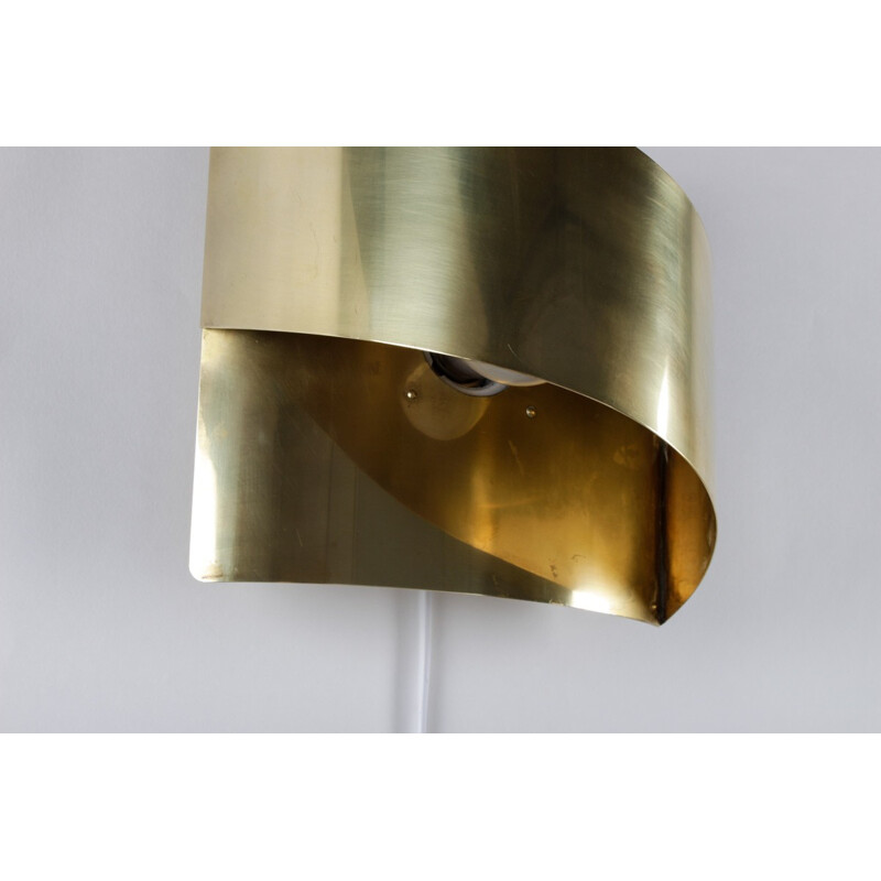 Set of 3 Swedish Falkenberg wall lamps in polished brass - 1970s