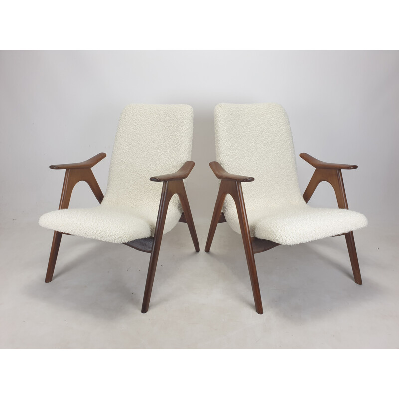 Pareja de sillones vintage de teca de Louis van Teeffelen para Wébé, Países Bajos 1960