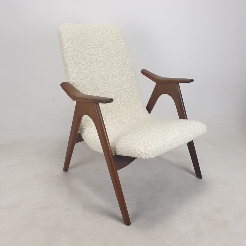 Paar vintage teakhouten fauteuils van Louis van Teeffelen voor Wébé, Nederland 1960