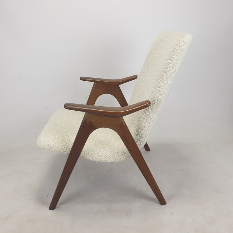 Paar vintage teakhouten fauteuils van Louis van Teeffelen voor Wébé, Nederland 1960