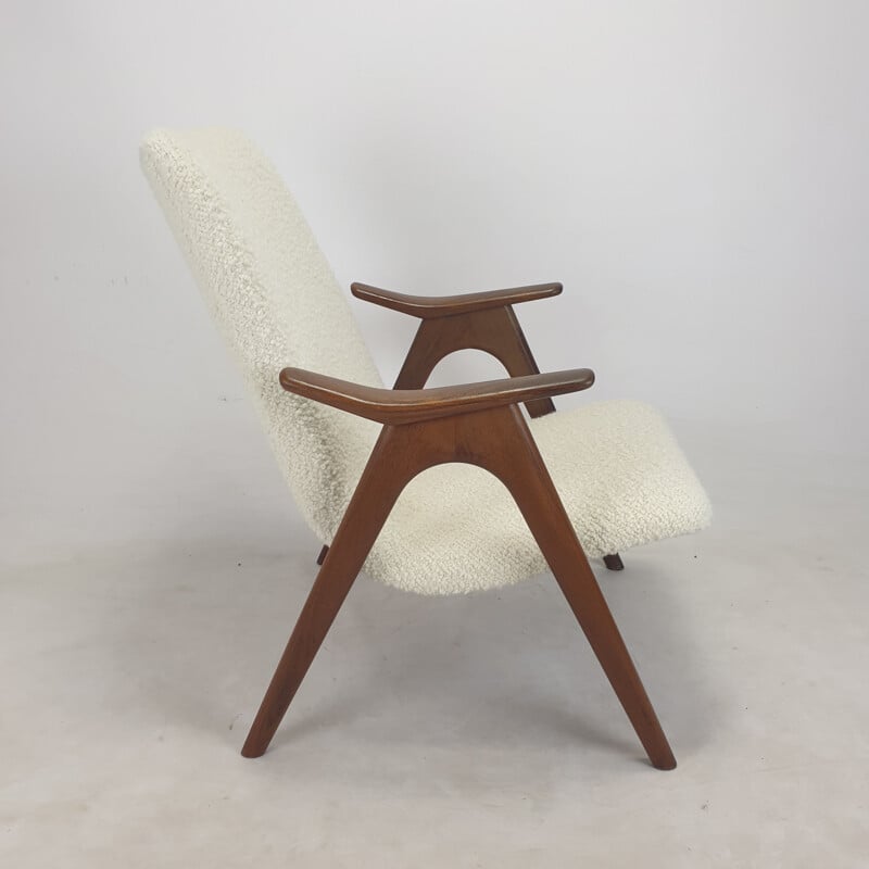 Paar vintage teakhouten fauteuils van Louis van Teeffelen voor Wébé, Nederland 1960