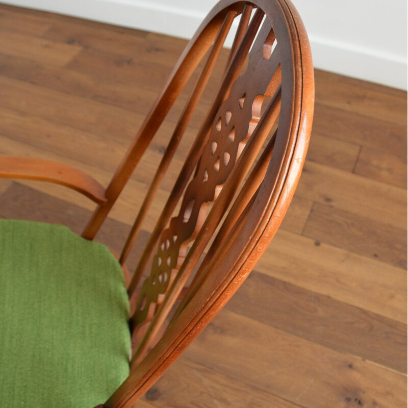 Vintage Windsor beechwood and elmwood rocking chair, 1950