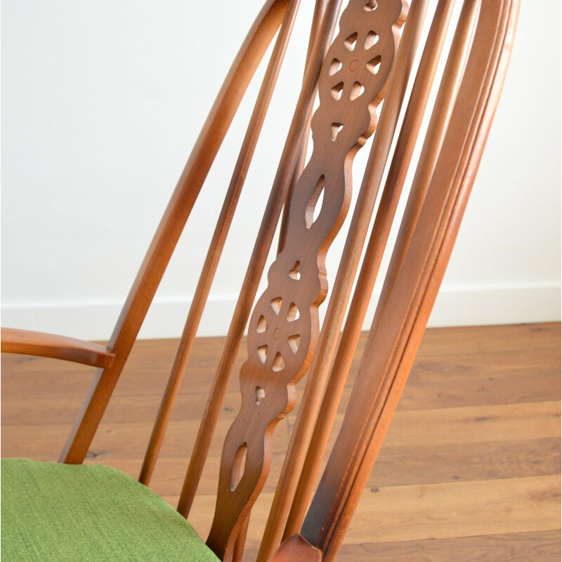 Vintage Windsor beechwood and elmwood rocking chair, 1950