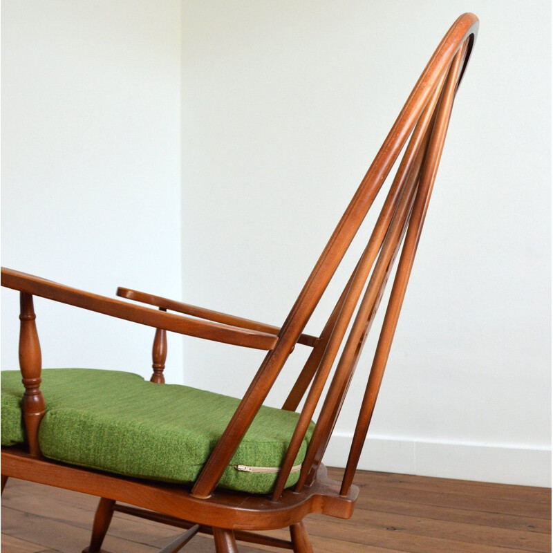 Silla mecedora Windsor de haya y olmo, 1950