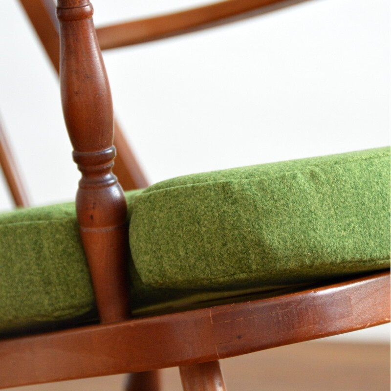 Vintage Windsor beechwood and elmwood rocking chair, 1950