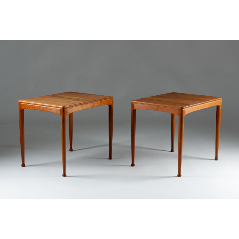 Paire de tables d'appoint vintage en teck, Sven ENGSTRÖM & Gunnar MYRSTRAND - 1950