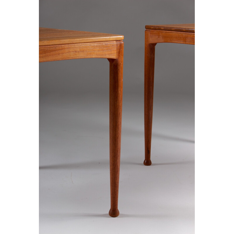 Pair of mid-century side tables in teak, Sven ENGSTRÖM & Gunnar MYRSTRAND - 1950s