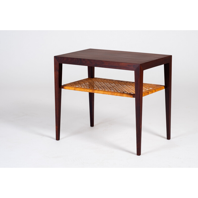 Vintage rosewood side table by Severin Hansen for Haslev, 1950