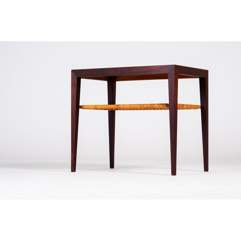 Vintage rosewood side table by Severin Hansen for Haslev, 1950