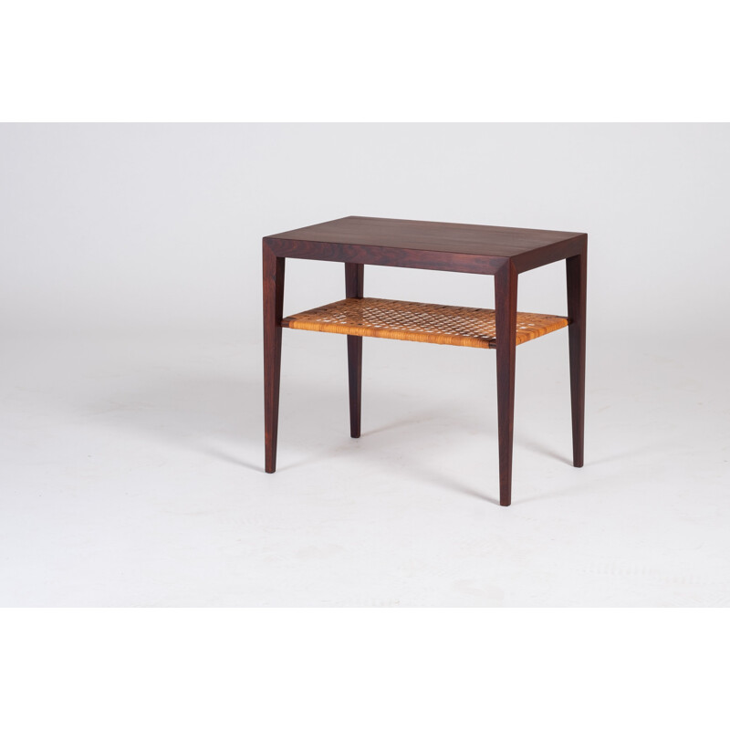 Vintage rosewood side table by Severin Hansen for Haslev, 1950