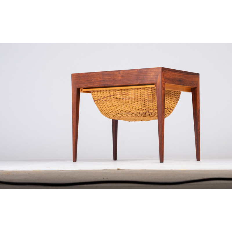 Vintage rosewood sewing table by Severin Hansen for Haslev Furniture