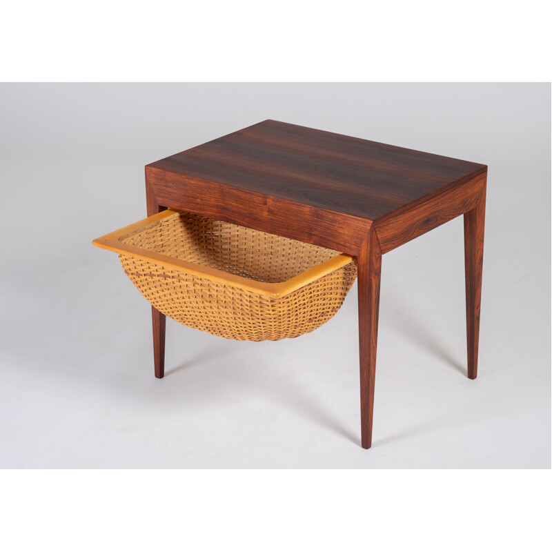 Vintage rosewood sewing table by Severin Hansen for Haslev Furniture