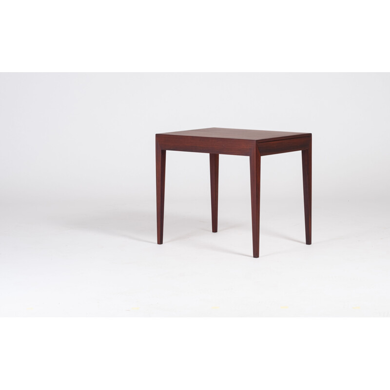 Vintage side table with drawer in rosewood by Severin Hansen for Haslev Møbelsnedkeri, 1950