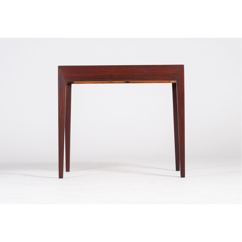 Vintage side table with drawer in rosewood by Severin Hansen for Haslev Møbelsnedkeri, 1950