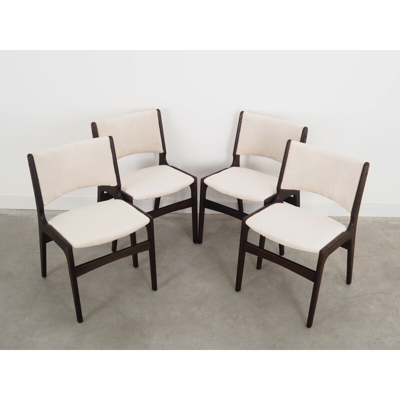 Set of 4 vintage Danish oakwood chairs by Henning Kjaernulf, 1970s