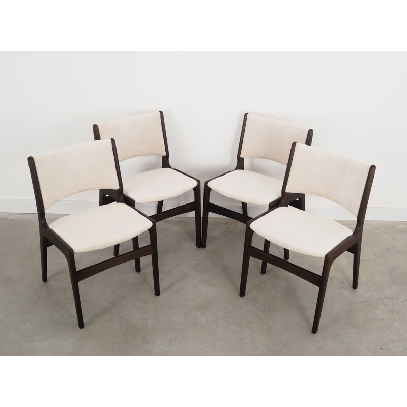 Conjunto de 4 cadeiras de carvalho dinamarquesas vintage de Henning Kjaernulf, 1970