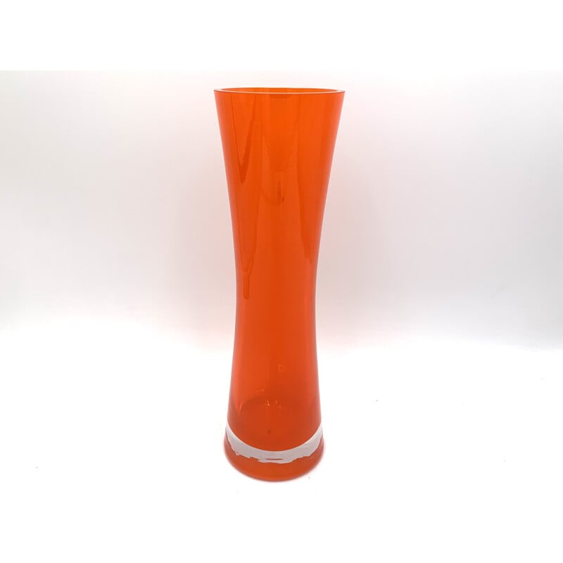 Vintage orange vase, Poland 1970s