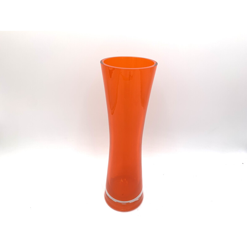 Vintage orange vase, Poland 1970s