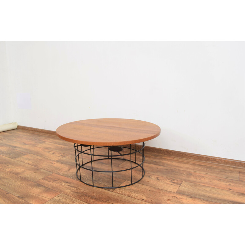 Vintage teak and metal coffee table, Denmark 1970