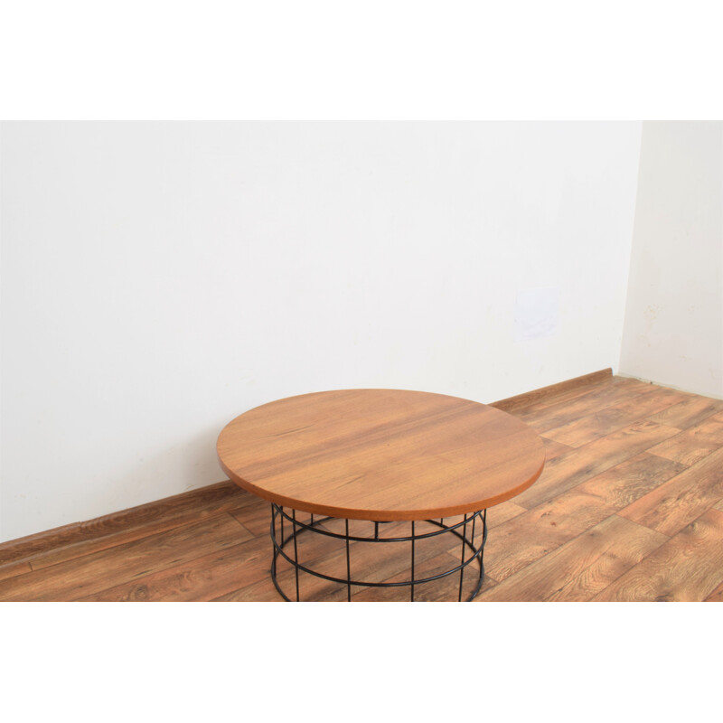 Vintage teak and metal coffee table, Denmark 1970