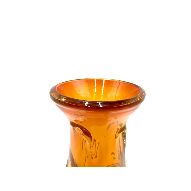 Orangefarbene Vintage-Vase, Polen 1960-1970