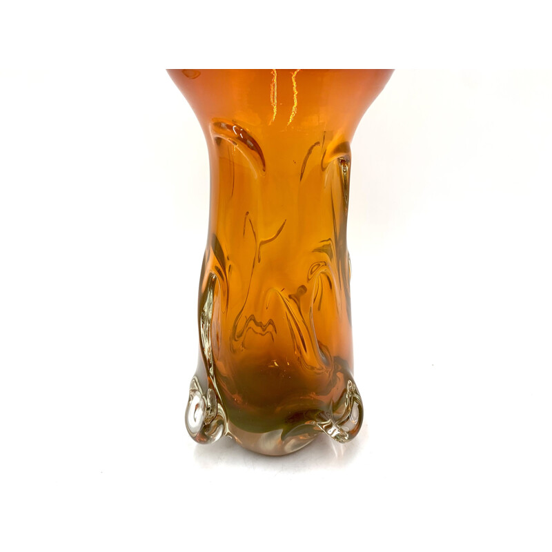 Orangefarbene Vintage-Vase, Polen 1960-1970