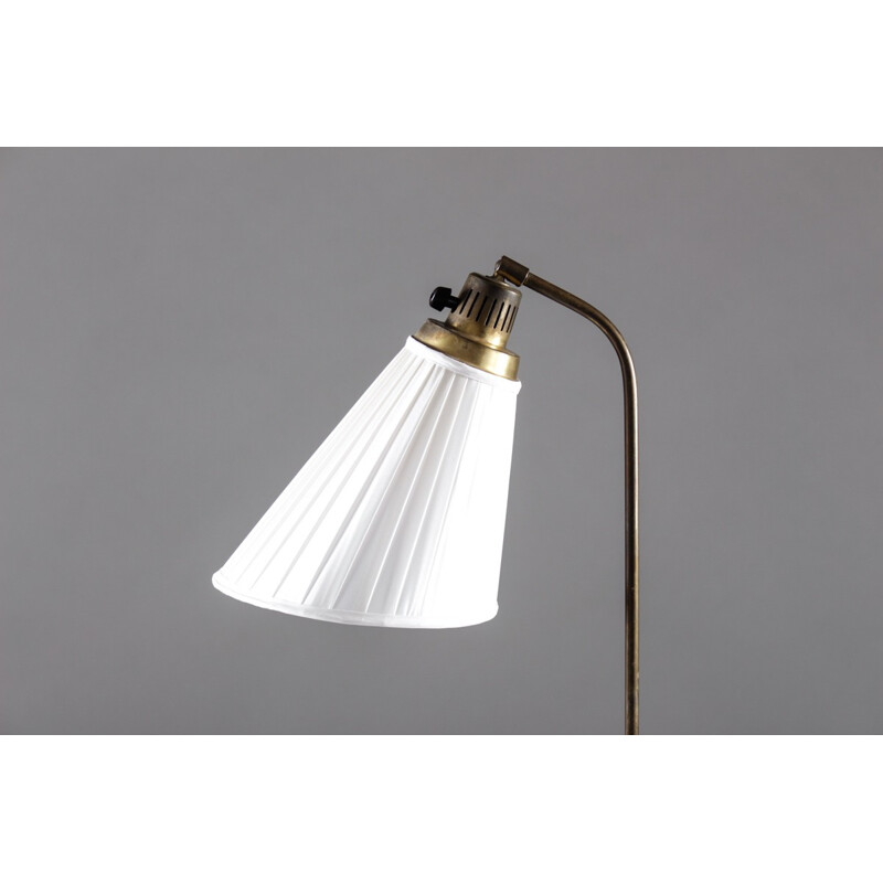 Ateljé Lyktan floor lamp in beech and brass, Hans BERGSTRÖM - 1940s