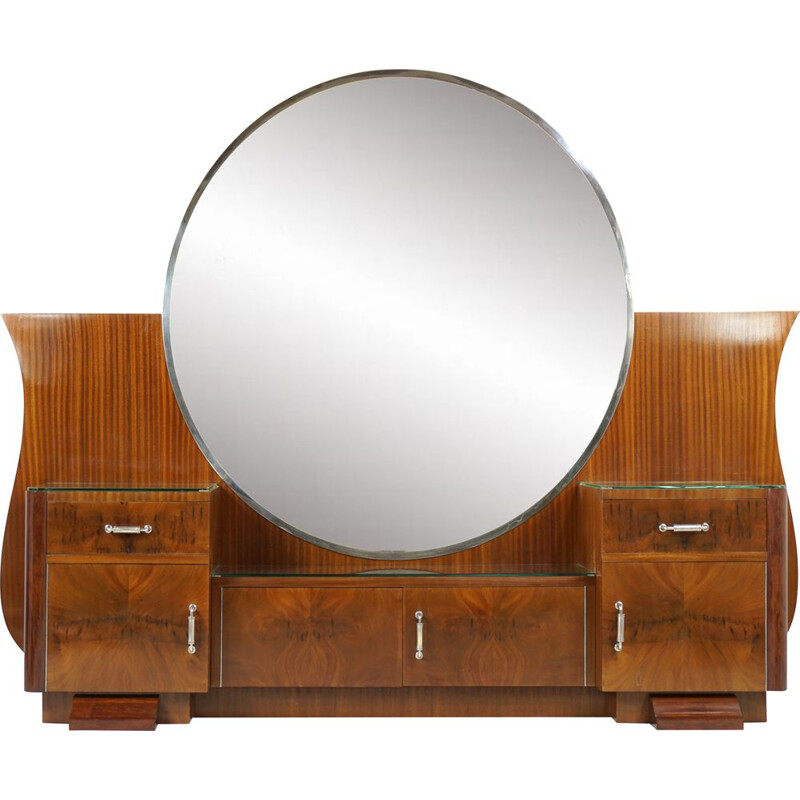 Vintage art deco wooden dressing table, 1930