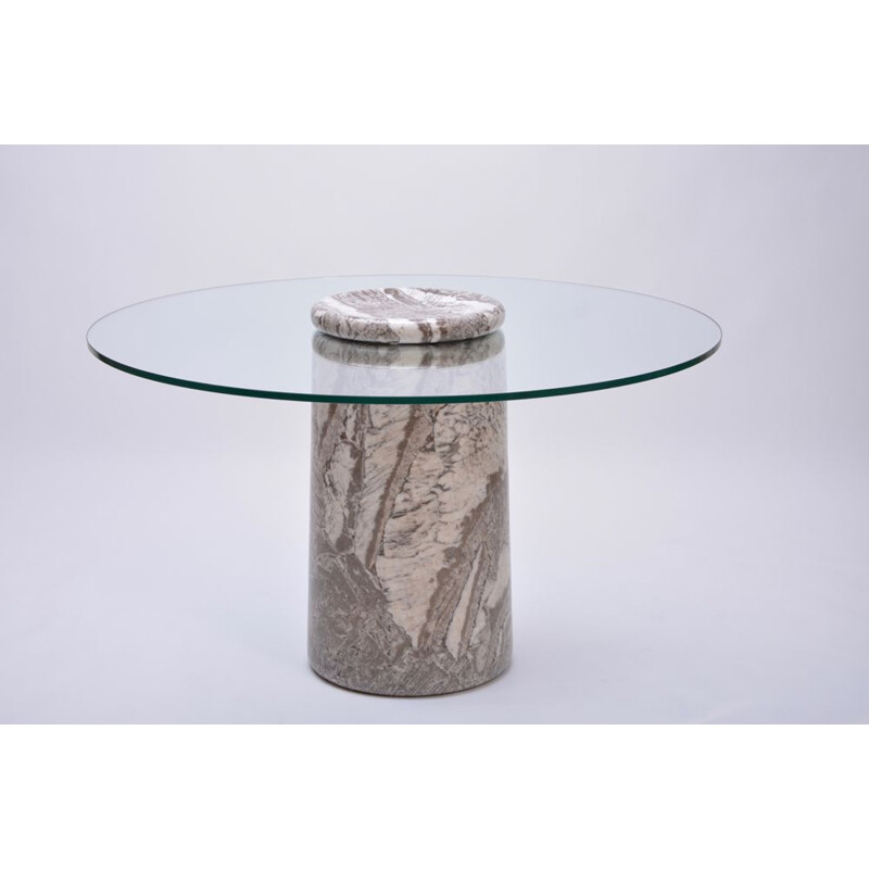 Italian vintage marble dining table model Castore by Angelo Mangiarotti, 1975