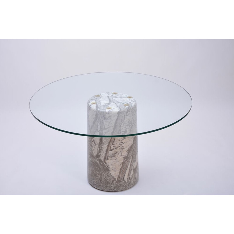 Italian vintage marble dining table model Castore by Angelo Mangiarotti, 1975