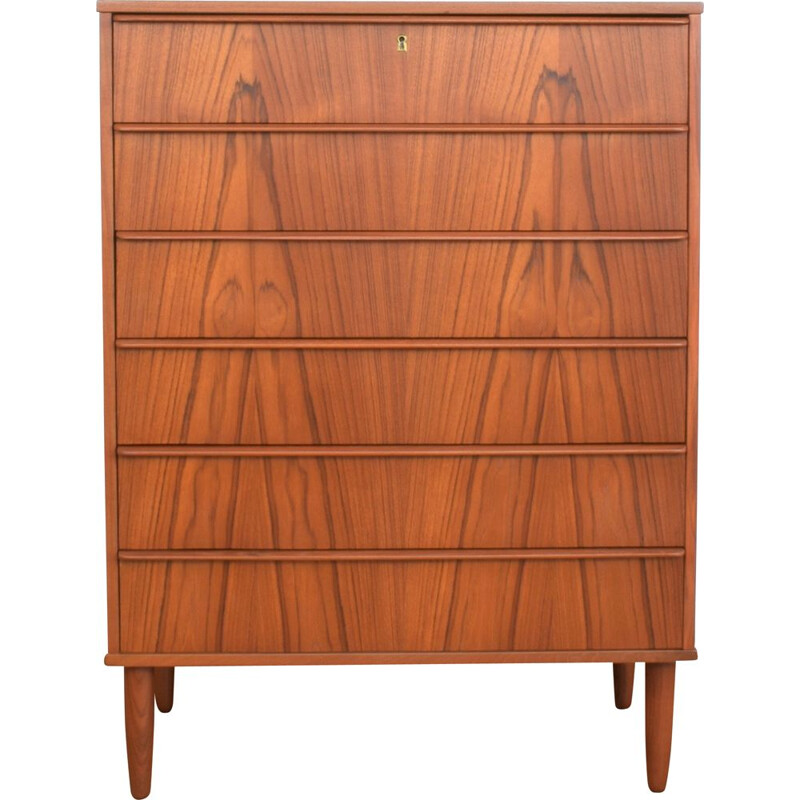 Cassettiera danese d'epoca in teak, Danimarca 1960