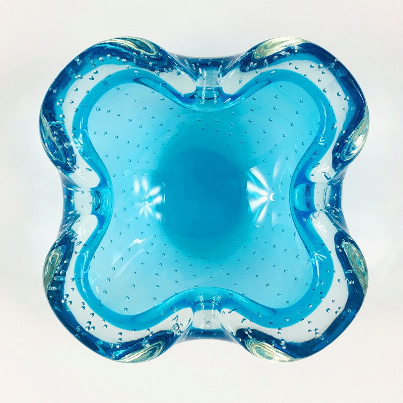 Cenicero vintage de cristal de Murano Bullicante