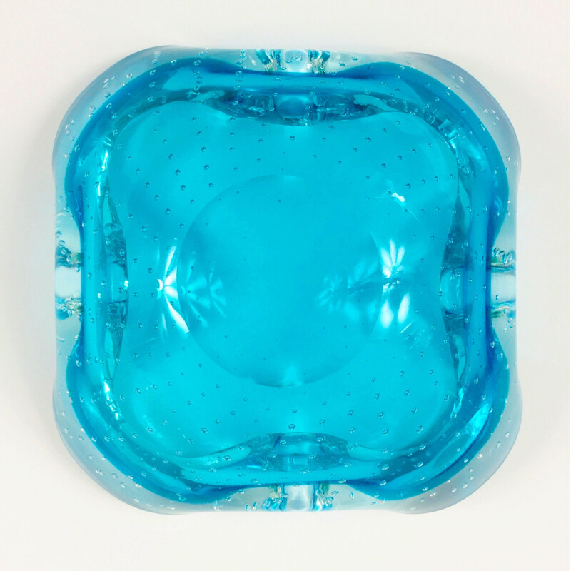 Cenicero vintage de cristal de Murano Bullicante