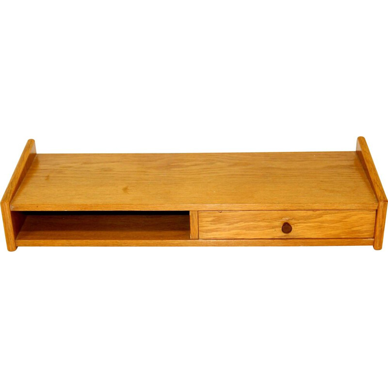 Vintage oakwood wall console, Sweden 1960