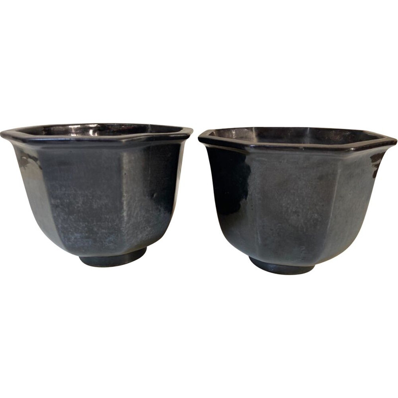 Pair of vintage pots by Paul Ami Bonifas, 1930