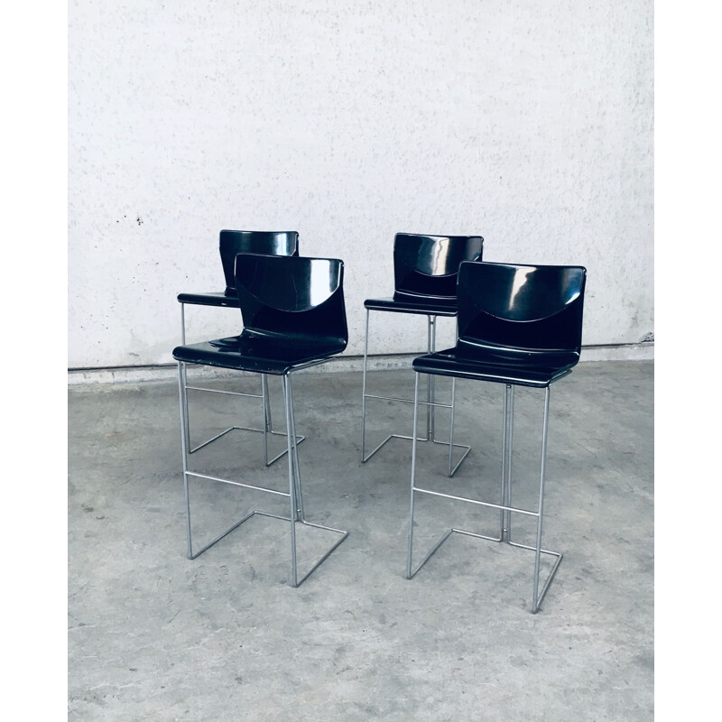 Set of 4 vintage Dada bar stools by Georges Coslin for Mesero, Italy 1980s